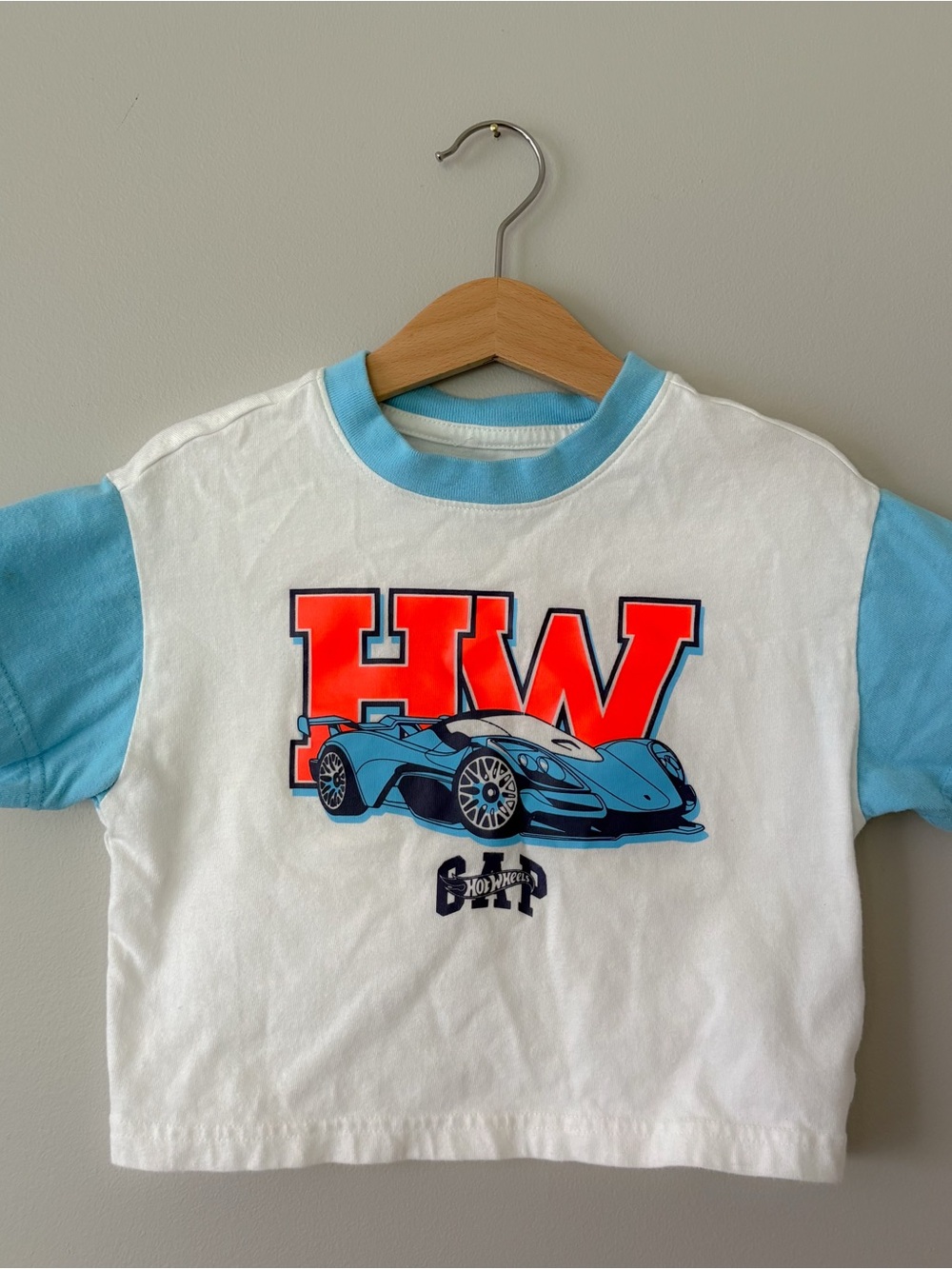 GAP Baby Tee with Light Blue Trim